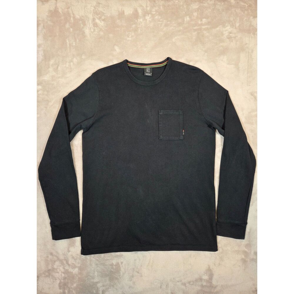 NikeCourt Long Sleeve Tennis Shirt Mens L Black Pocket Retro Court Logo